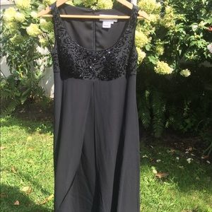 Vintage Oleg Cassini Black Evening Gown size 8